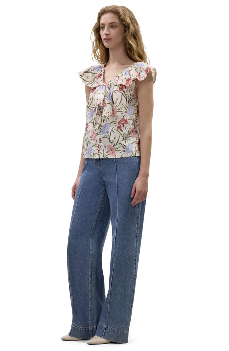 Rebecca Taylor Acosanti Floral Top, Alternate, color, Ivory Multi