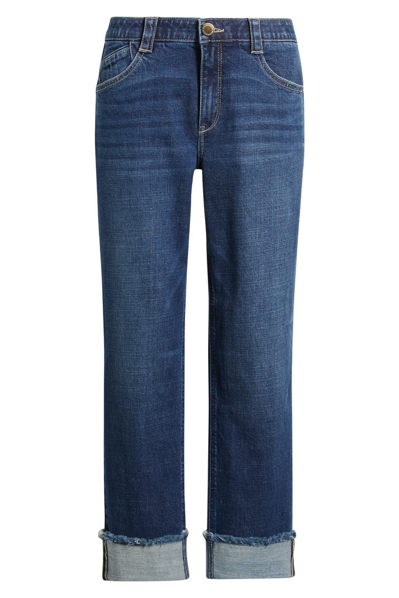 High Waist Fray Hem Jeans, Alternate, color, BLUE