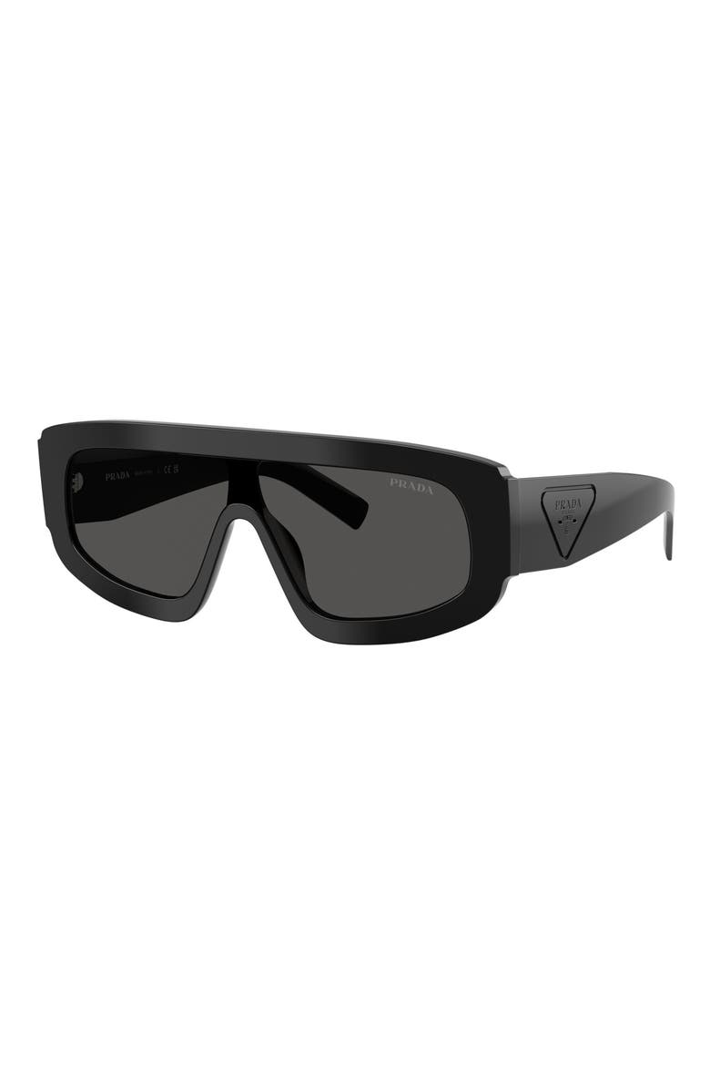 124mm Oversize Irregular Sunglasses, Alternate, color, BLACK / DARK GREY