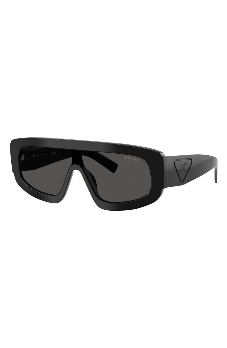 Prada 124mm Oversize Irregular Sunglasses, Alternate, color, Black / Dark Grey