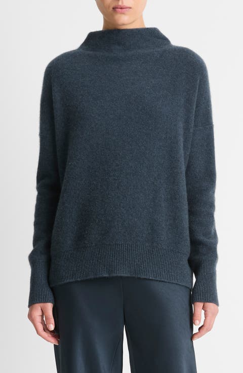 Boiled Cashmere Funnel Neck Pullover