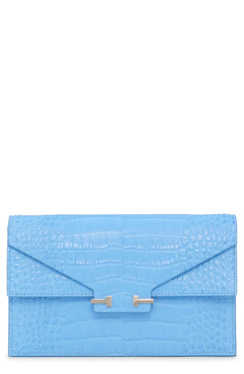 Mini Aube Croc Embossed Leather Shoulder Bag