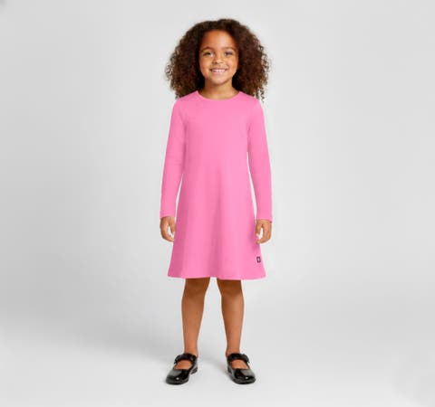Girl's Soft 100% Cotton Baby Rib Long Sleeve Dress (Baby)