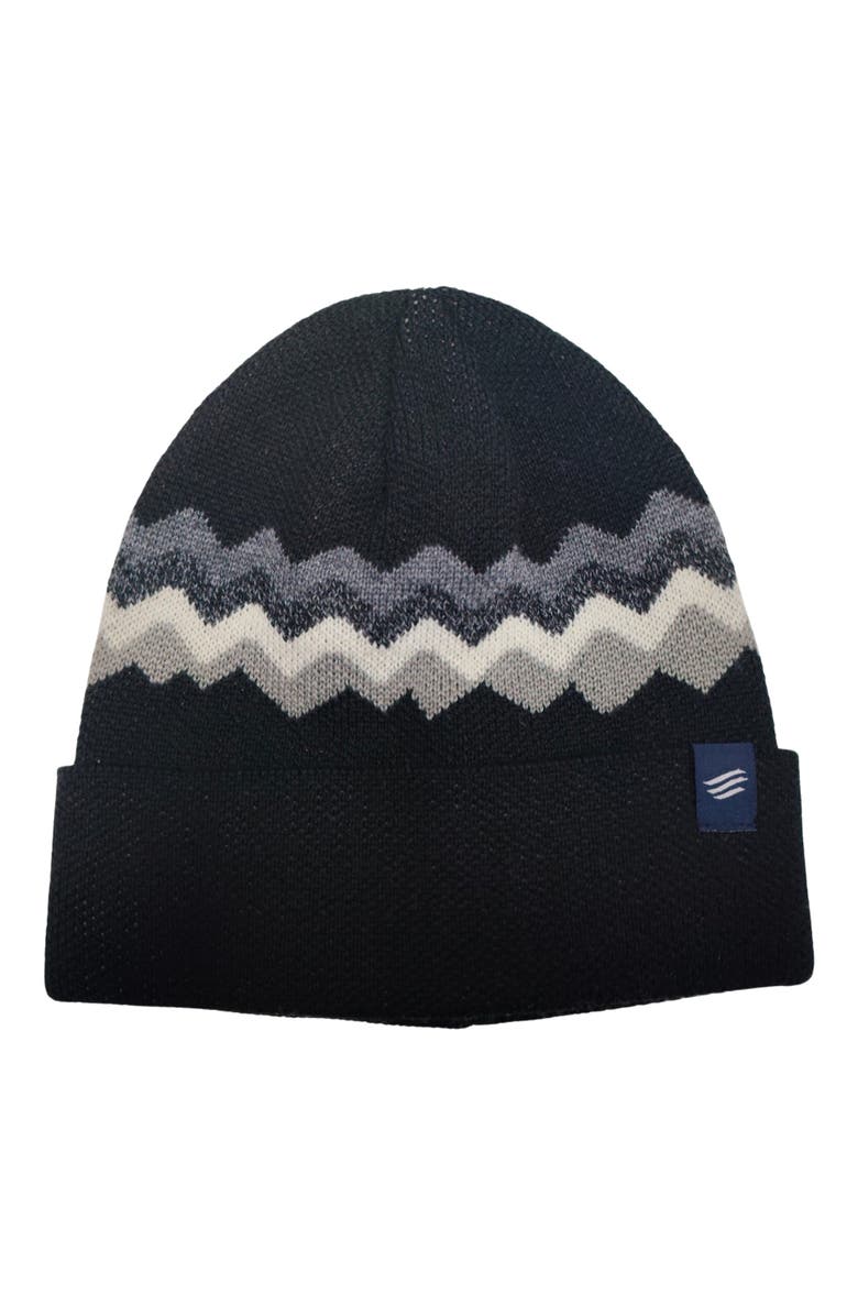 United By Blue The Merino Wool Mountain Scape Knit Beanie, Main, color, Black