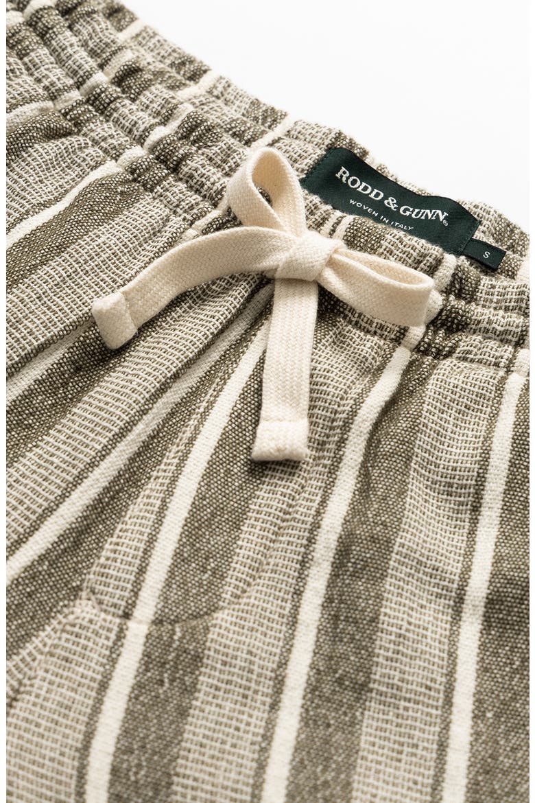 The Laurels Stripe Cotton Blend Drawstring Shorts, Alternate, color, SAGE