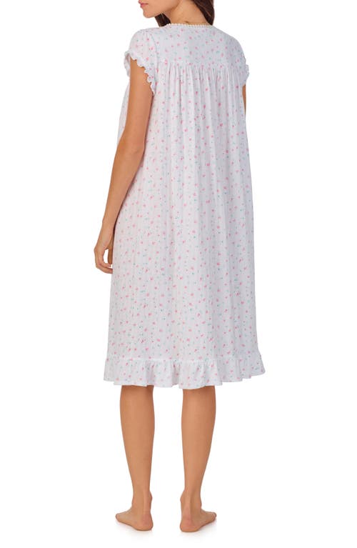 Shop Eileen West Waltz Floral Cap Sleeve Cotton Nightgown In Rose Bud Print