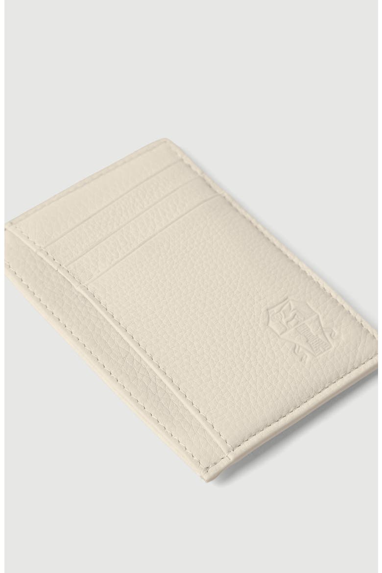 Fine grain calfskin card holder, Alternate, color, Chalk