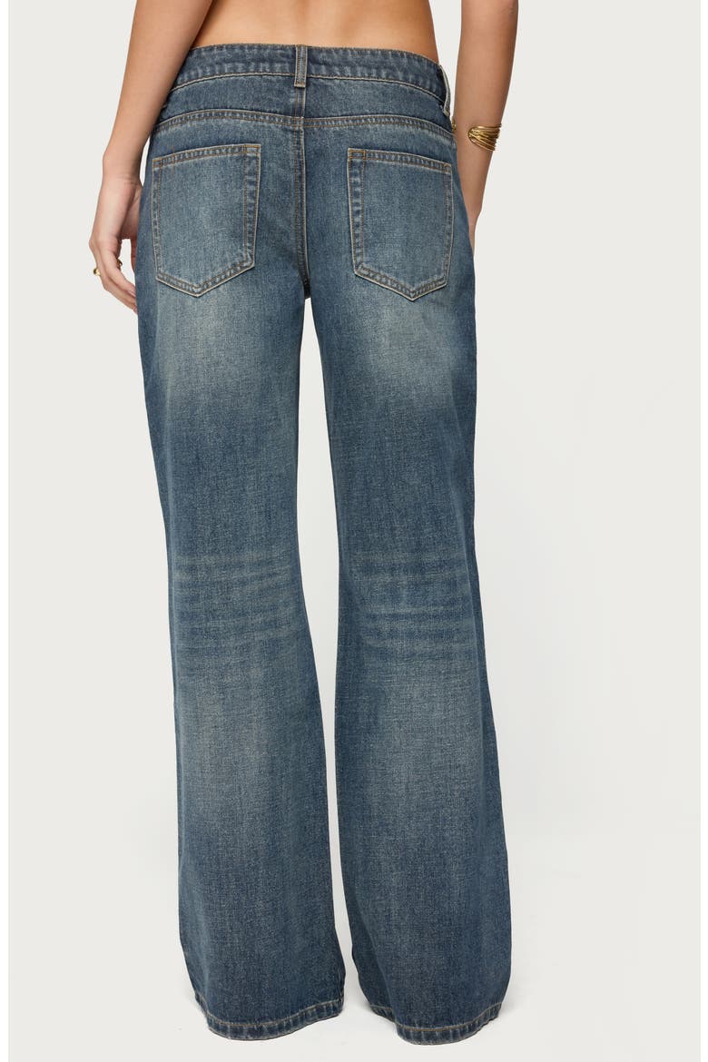 Della Scarf Waist Low Rise Baggy Wide Leg Jeans, Alternate, color, BLUE