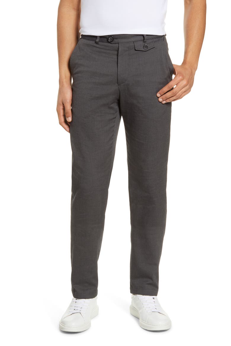 Herringbone Slim Pants, Main, color, CANNOCK CHARCOAL