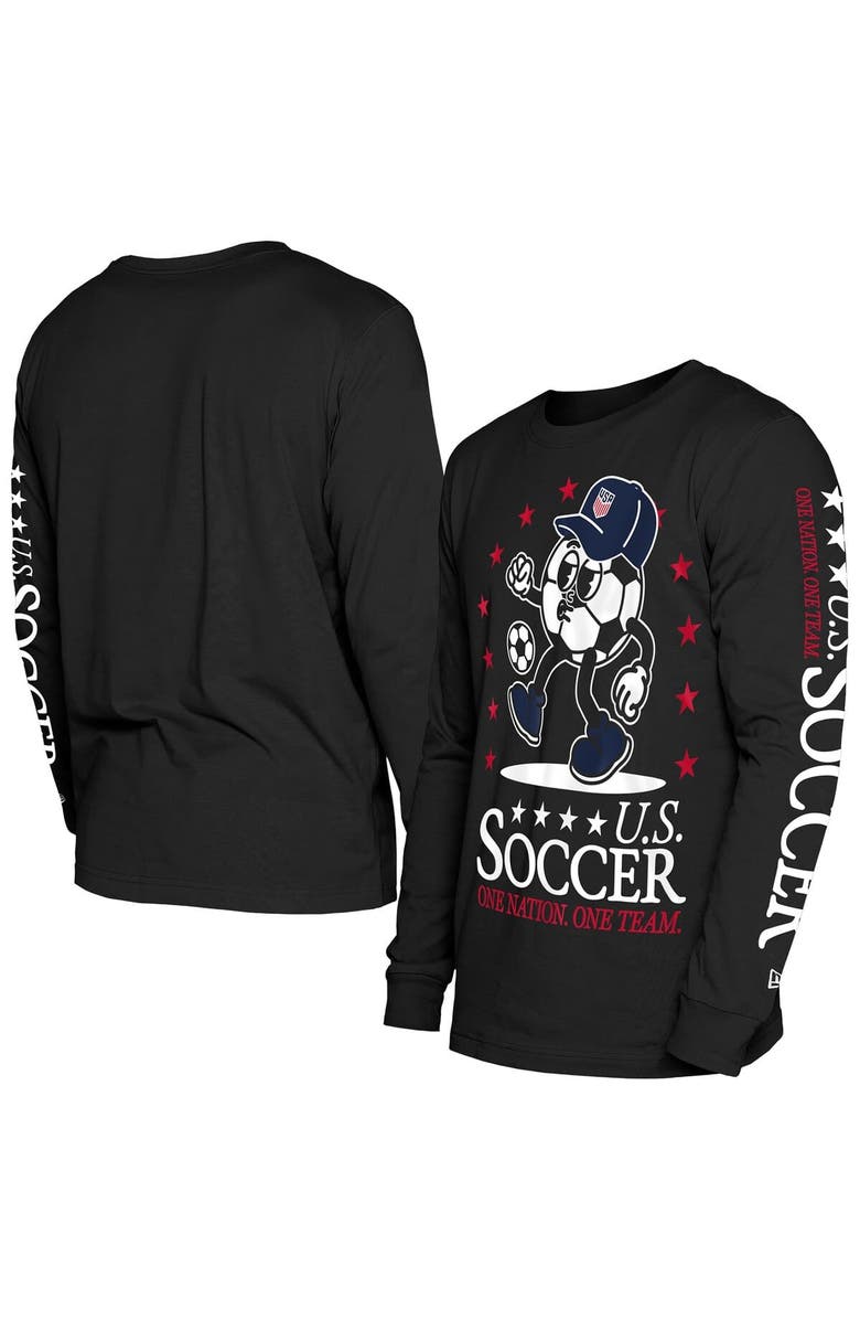 New Era Men's New Era Black USMNT Old School Sport Long Sleeve T-Shirt, Alternate, color, Black