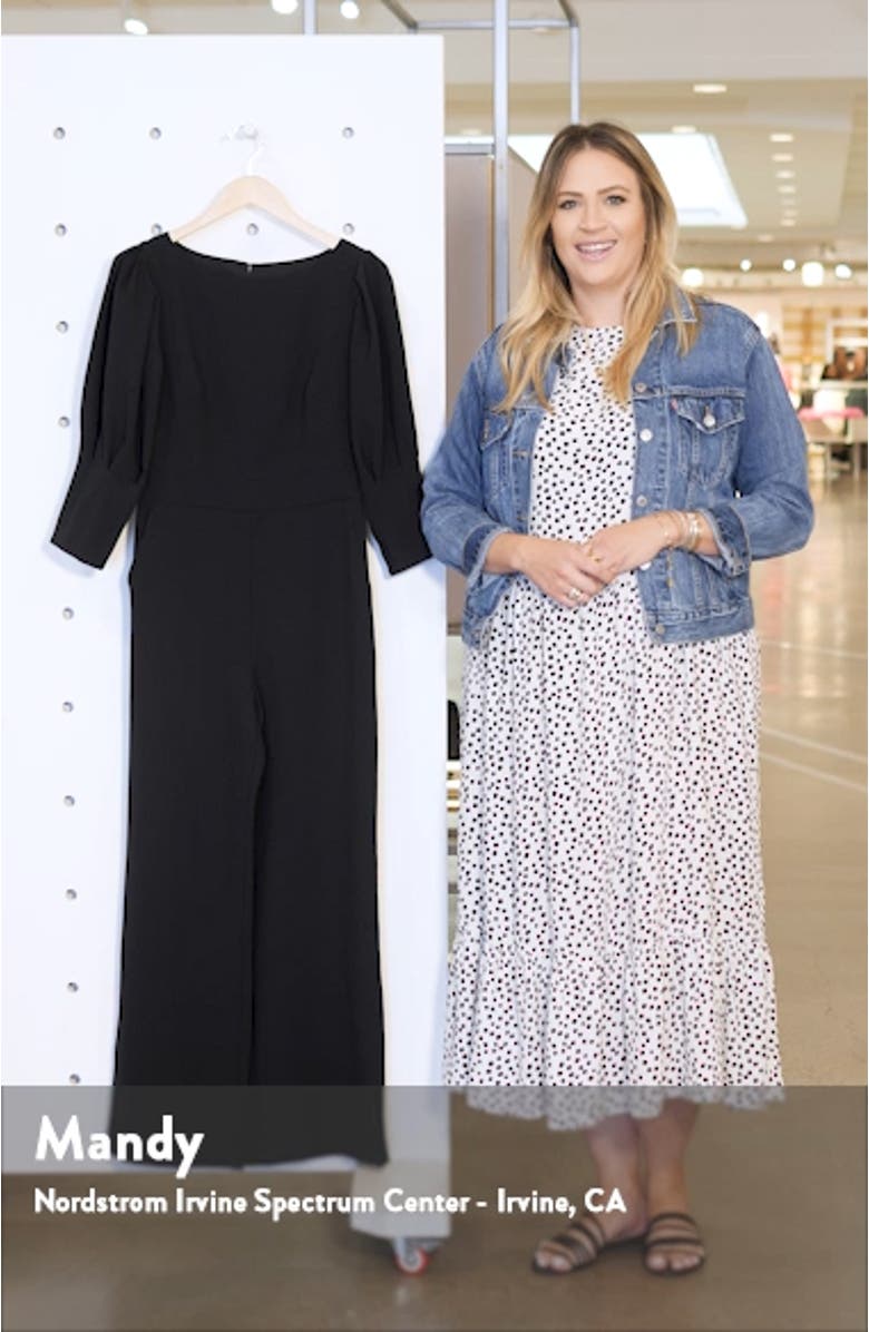 Puff Sleeve Crepe Jumpsuit, sales video thumbnail
