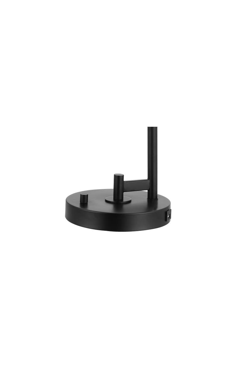 Axel Modern 23" Iron/Seeded Glass Farmhouse Industrial USB Charging LED Task Lamp, Black, Alternate, color, Black