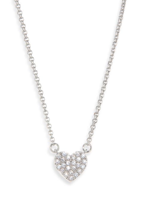 Pavé Heart Mini Pendant Necklace