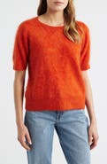 MARGARET O'LEARY Brushed Cashmere Short Sleeve Sweater
