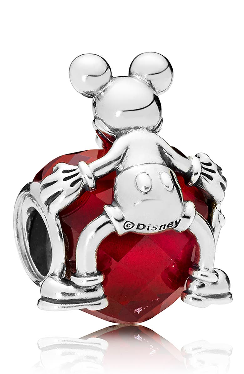 PANDORA Disney Mickey Mouse Love Heart Bead Charm, Alternate, color,