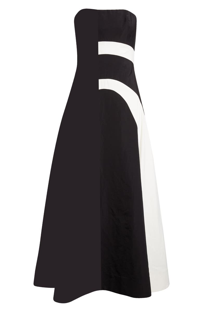 Lela Rose Colorblock Strapless Dress, Alternate, color, 