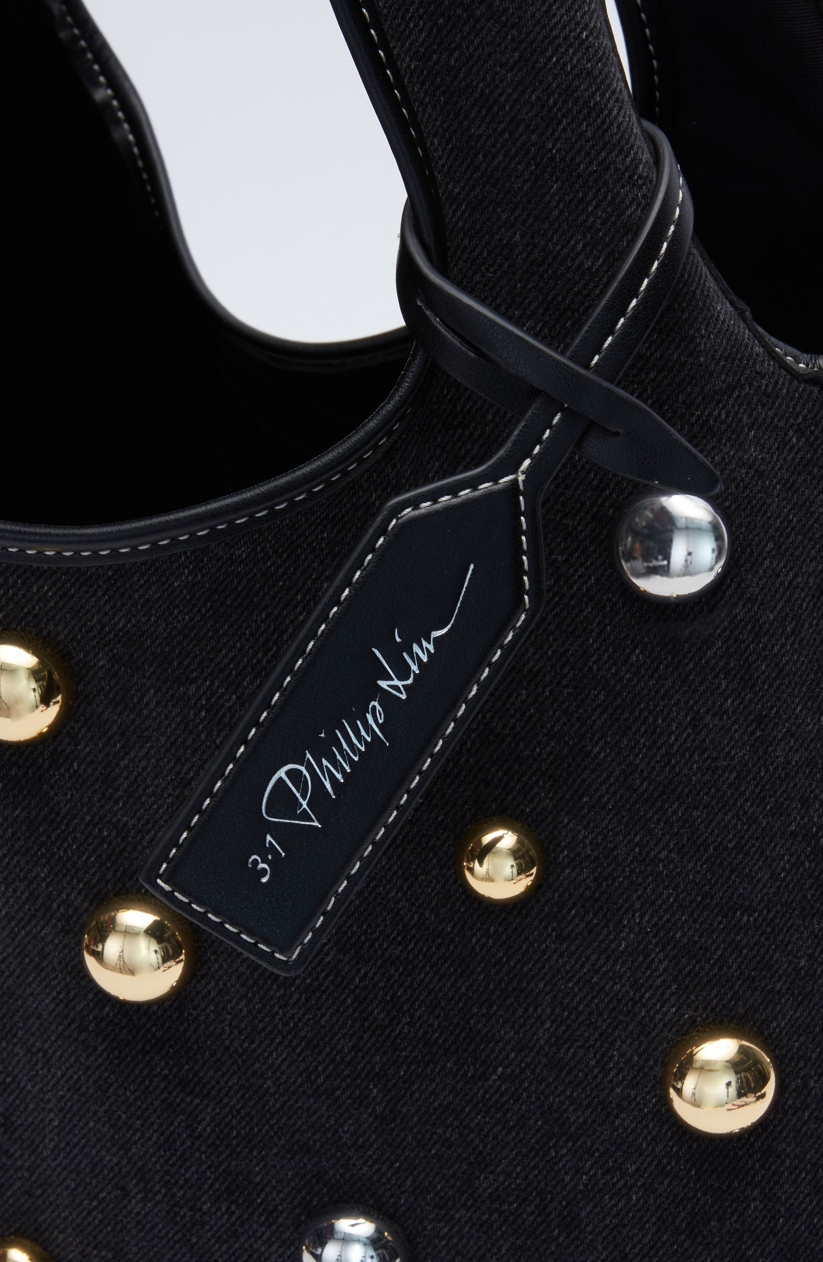 3.1 Phillip Lim Dome Embellishment Market Tote Bag, Alternate, color, Black