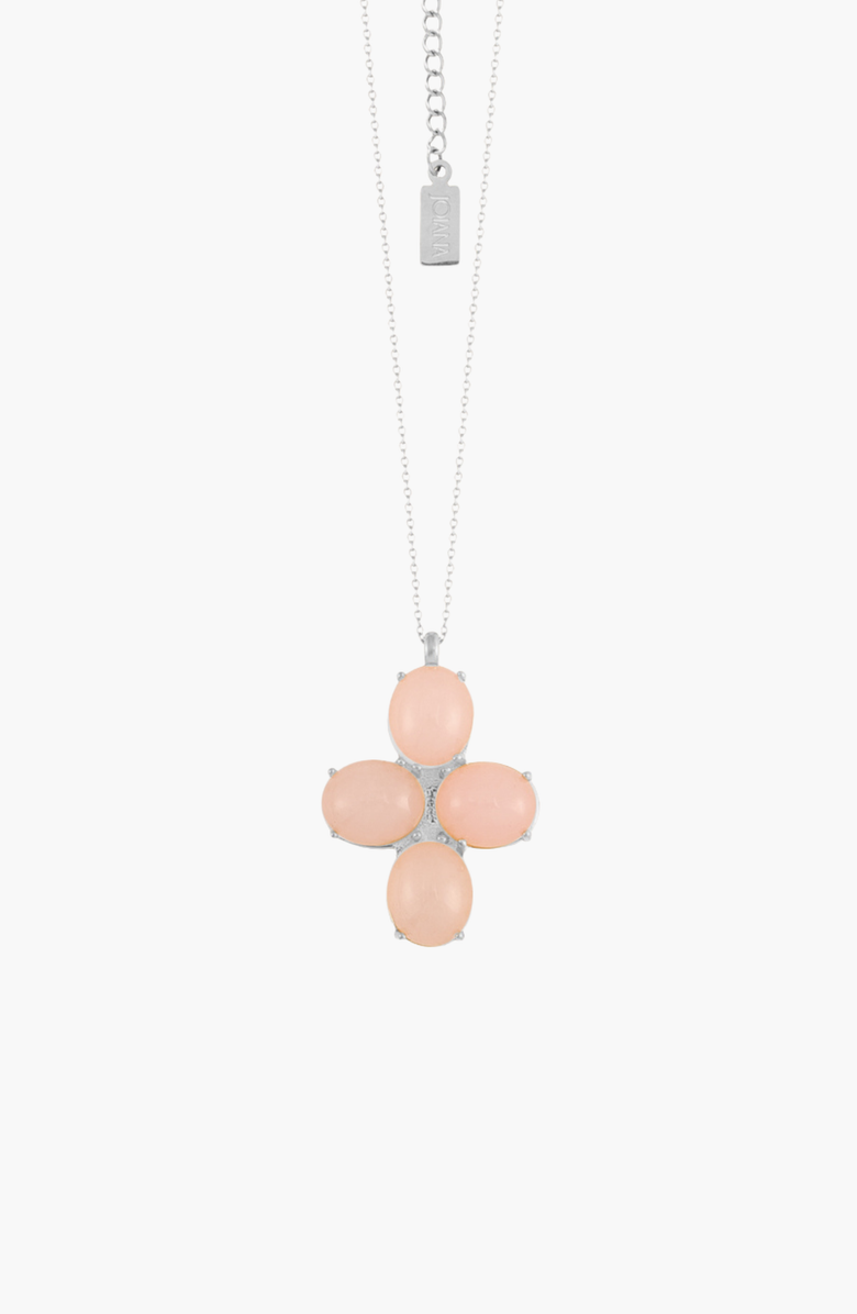 Joiana Jewelry Angelina Cross Necklace, Main, color, White Silver