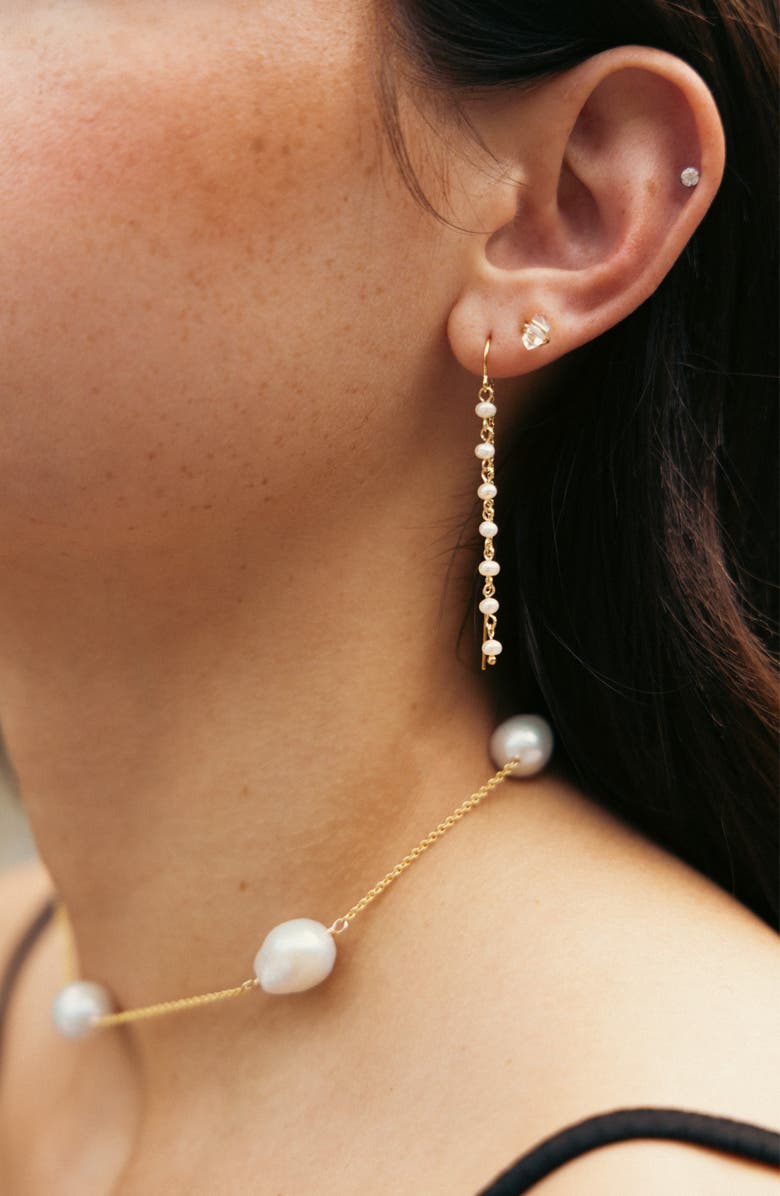 ALBISIA Pearl Drop Threaders, Alternate, color, 14K Gold Filled / Pearl