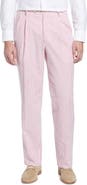 Berle Pleated Seersucker Cotton Dress Pants