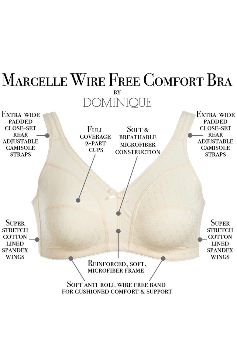 Dominique Intimates Marcelle Wire Free Cotton Comfort Bra, Alternate, color, Black