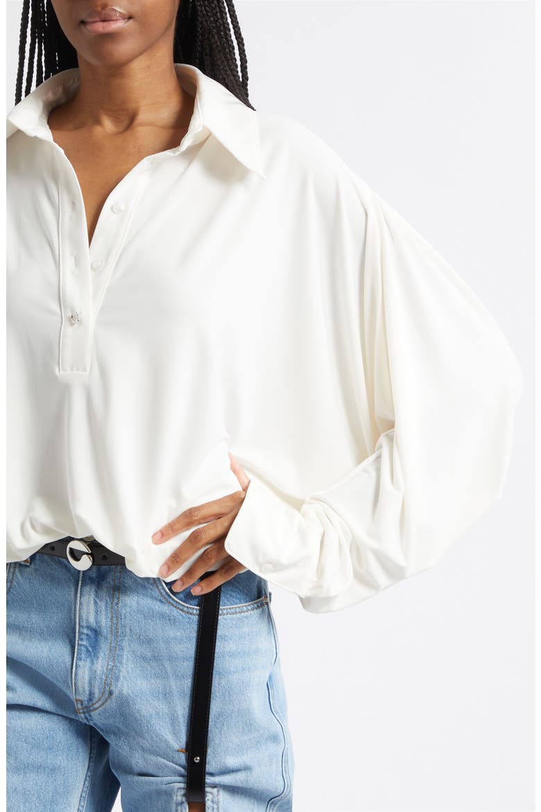 Oversize Draped Bodysuit, Alternate, color, WHITE