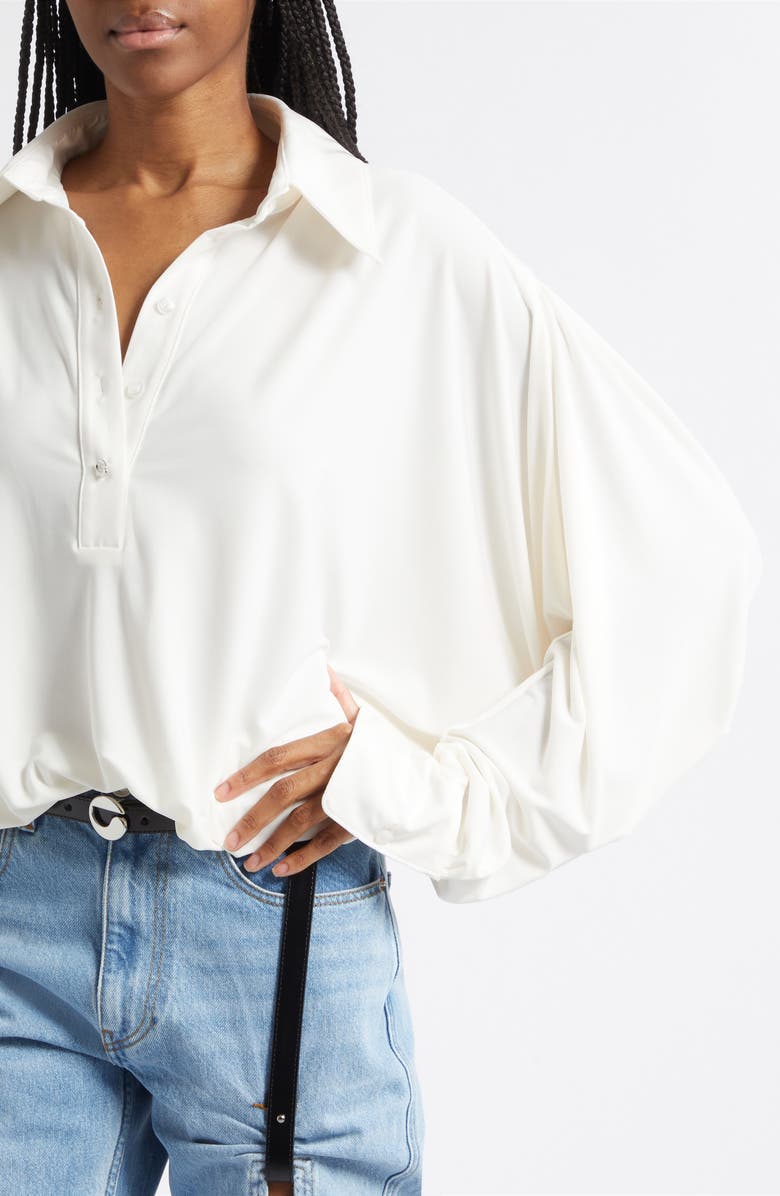 Coperni Oversize Draped Bodysuit, Alternate, color, White