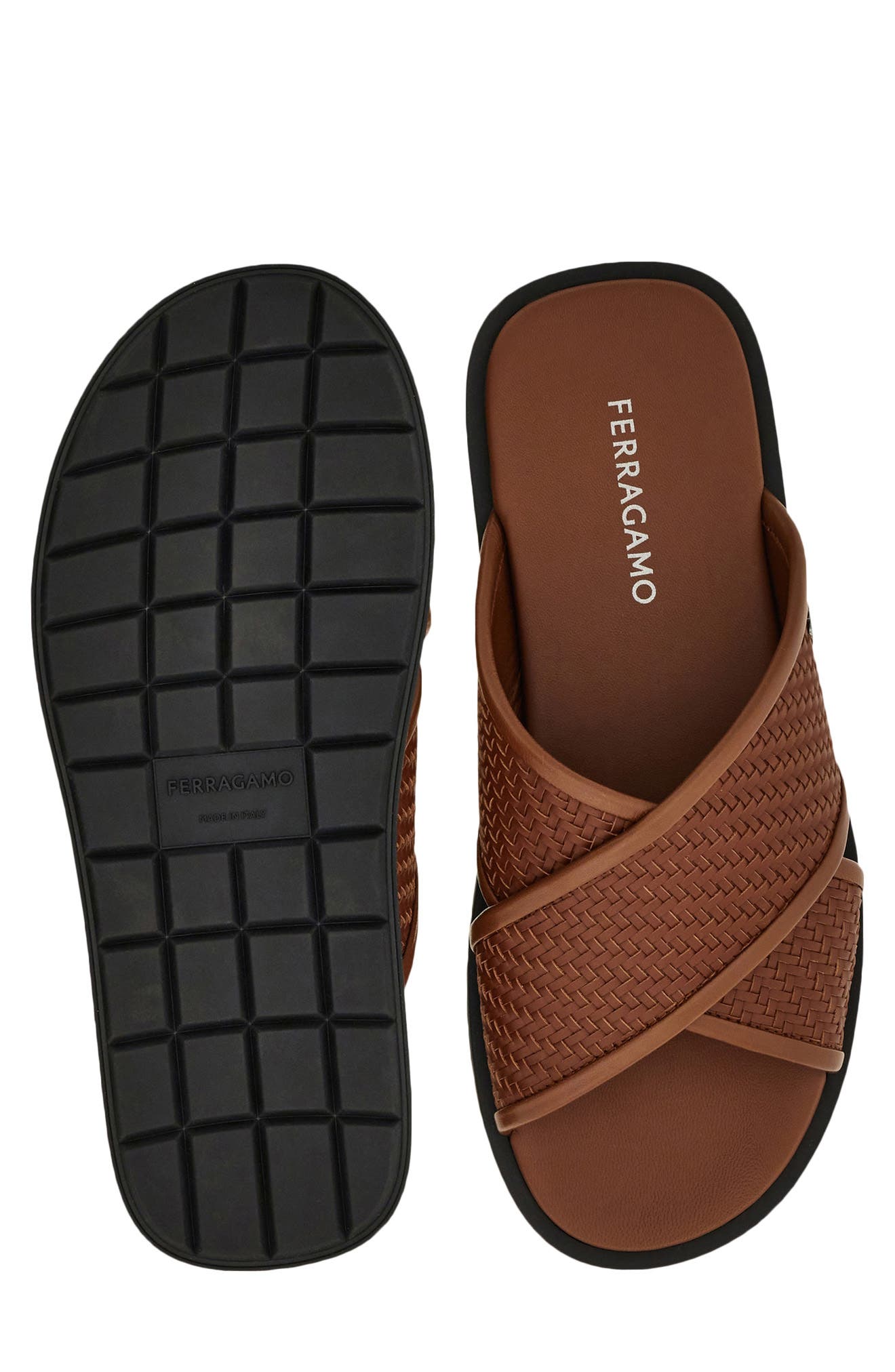 FERRAGAMO Brise 2 Slide Sandal, Alternate, color, Midbrown Midbrown Midbrown