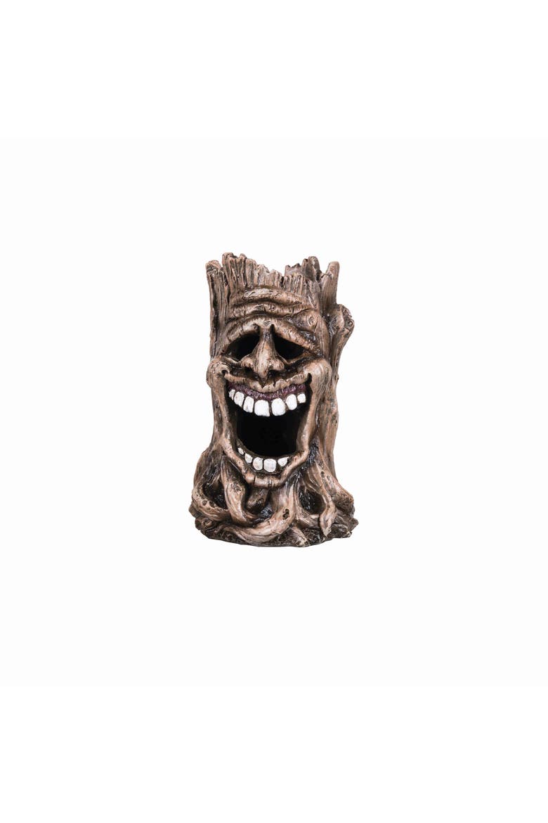3.54" x 5.91" Decorative Halloween Laughing Tree Trunk Figurine, Main, color, Brown