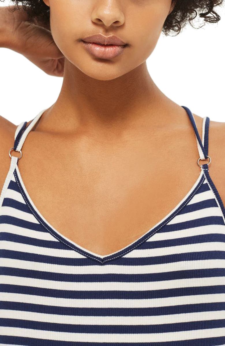 Topshop Stripe Strappy Body-Con Minidress, Alternate, color,