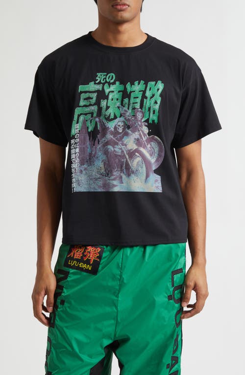 LU'U DAN Ghostriders Boxy Graphic T-Shirt in Black /Green Ghost Riders  product