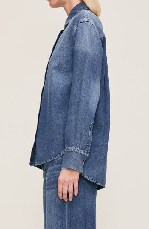 Dl1961 Faye Oversize Denim Button-up Shirt In Blue
