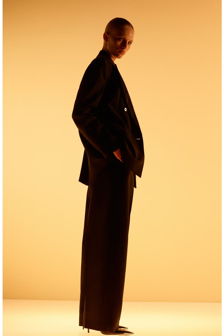 x Kaia Gerber Wool Blend Dress Pants, Alternate, color, BLACK
