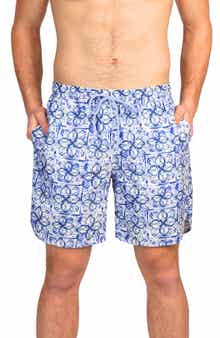 TailorByrd Floral Medallion Print Swim Trunks