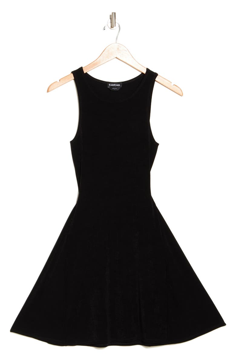 bebe Fit & Flare Dress, Alternate, color, Black