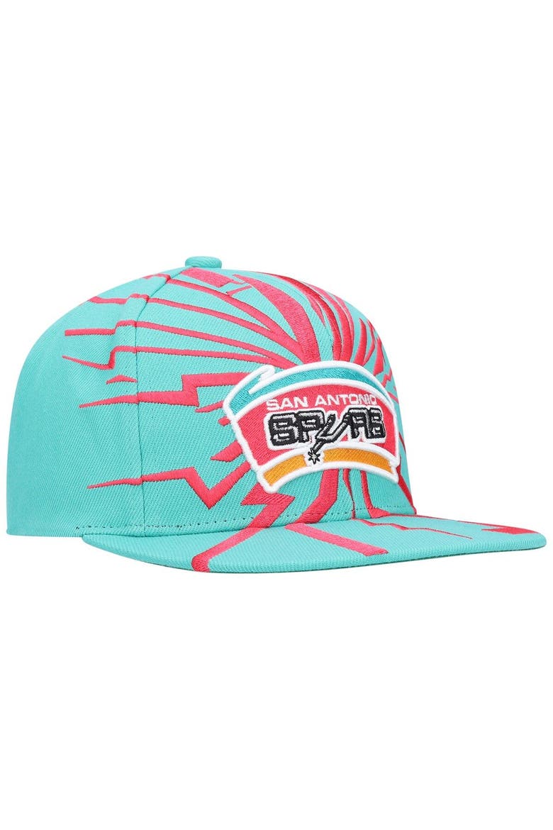 Men's Mitchell & Ness Teal San Antonio Spurs Hardwood Classics Earthquake Snapback Hat, Alternate, color, Teal