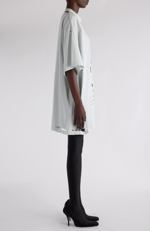 Balenciaga Eye Chart Distressed Oversize Cotton Logo Graphic T-shirt