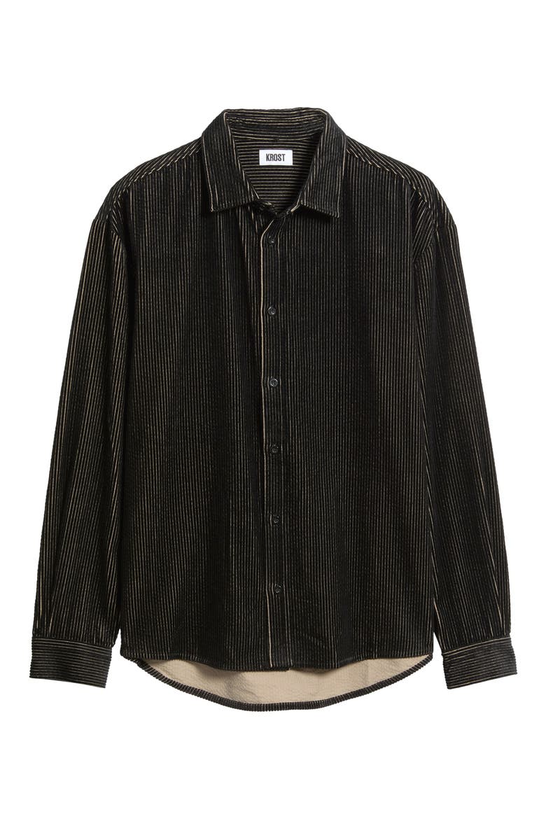 Jordan Corduroy Button-Up Shirt, Alternate, color, BLACK