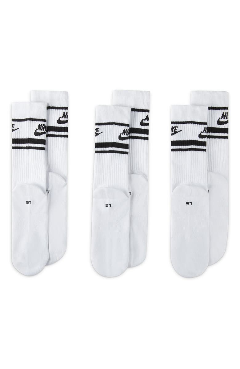 Nike 3-Pack Dri-FIT Everyday Essentials Crew Socks, Alternate, color, White/ Black/ Black