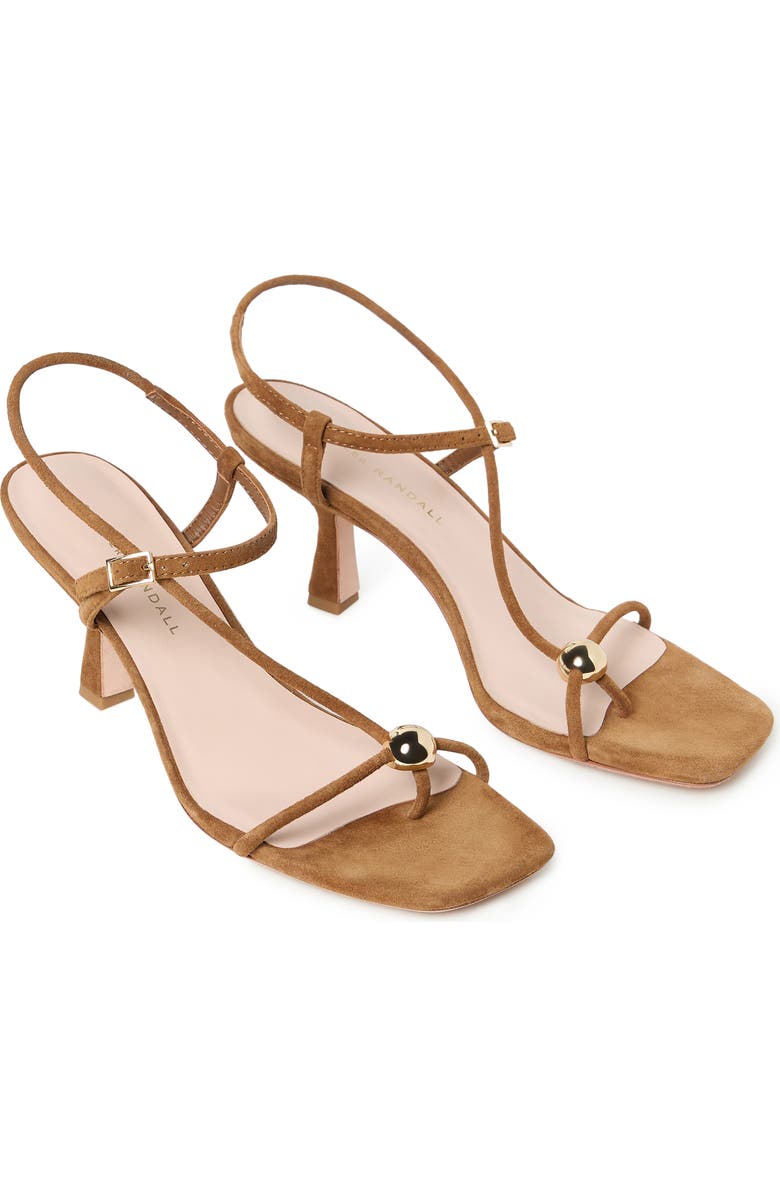 Loeffler Randall Triana Strappy Leather Sandal, Alternate, color, Cacao