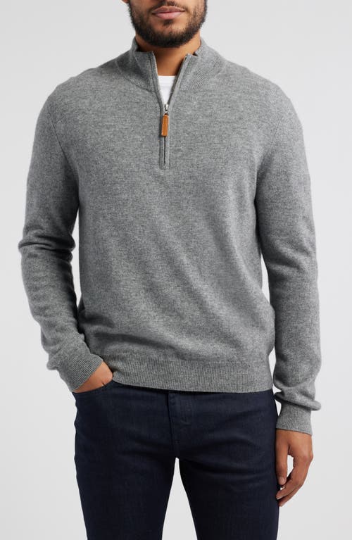 Lorenzo Uomo Men's Quarter Zip Wool & Cashmere Sweater in Light Grey 