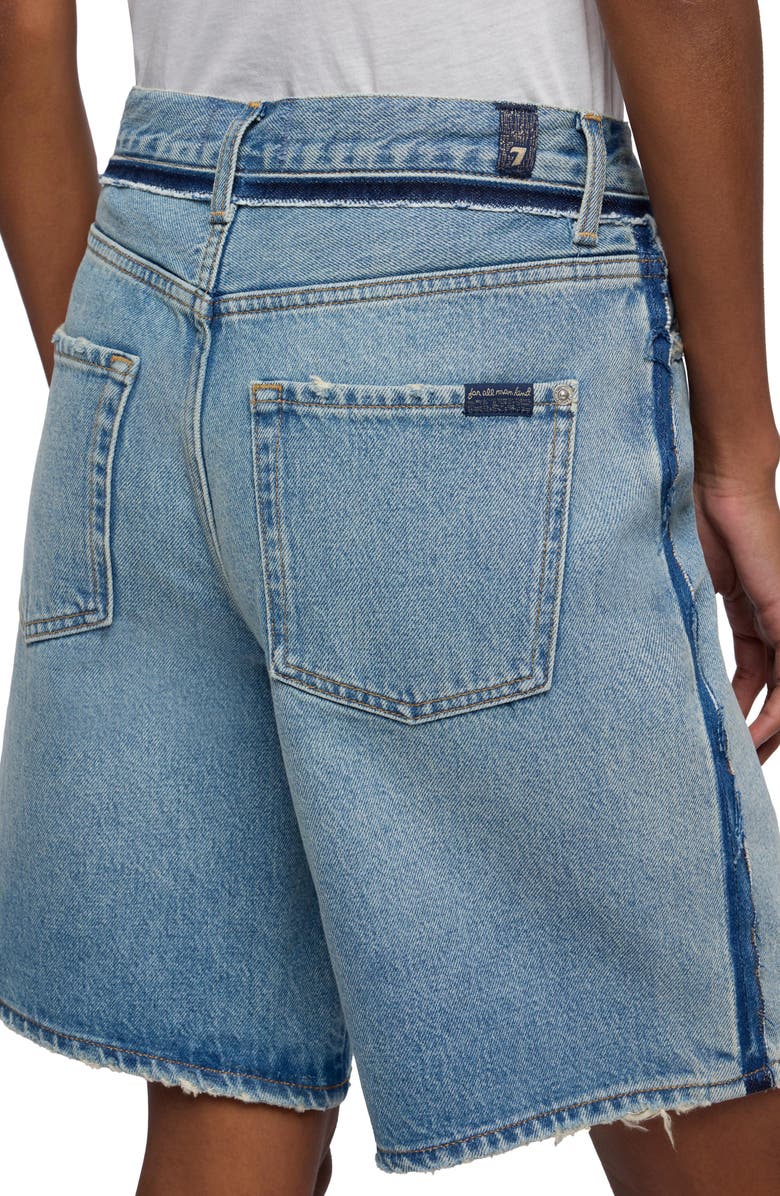 7 For All Mankind Lola Long Denim Shorts, Alternate, color, Sapphire Dust