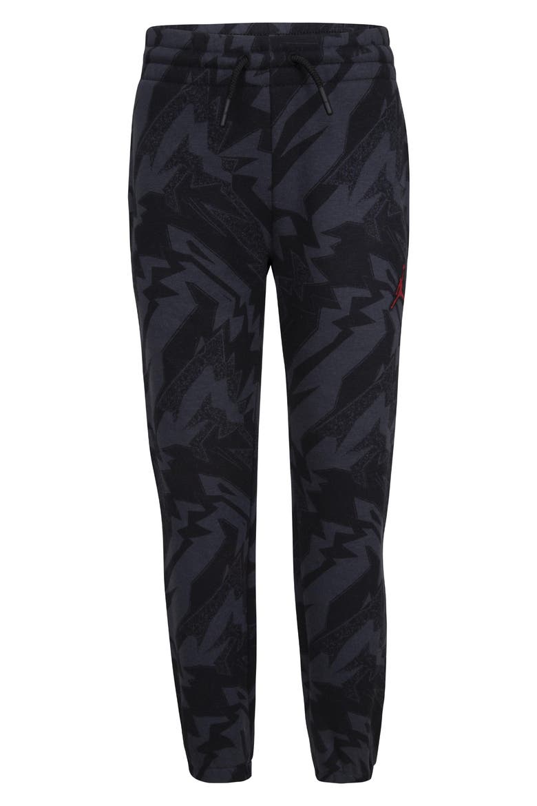 Kids' Essentials Allover Print Fleece Joggers, Main, color, BLACK