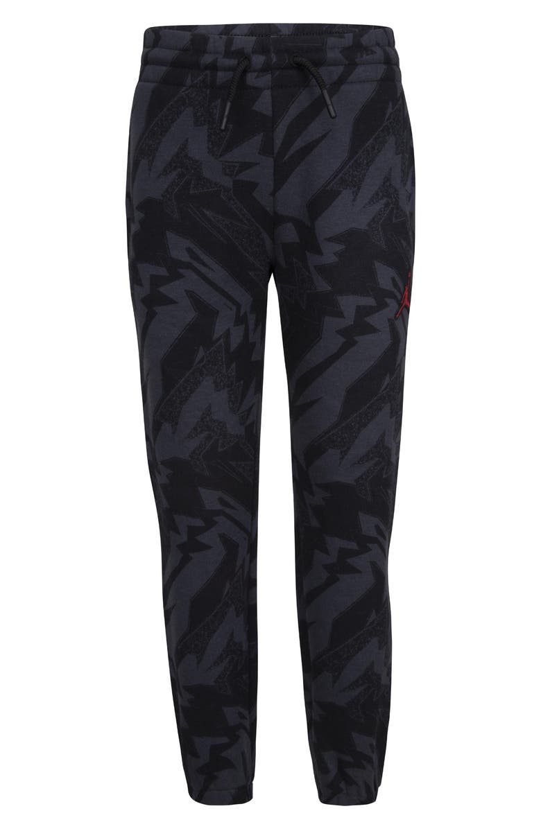 Jordan Kids' Essentials Allover Print Fleece Joggers, Main, color, Black