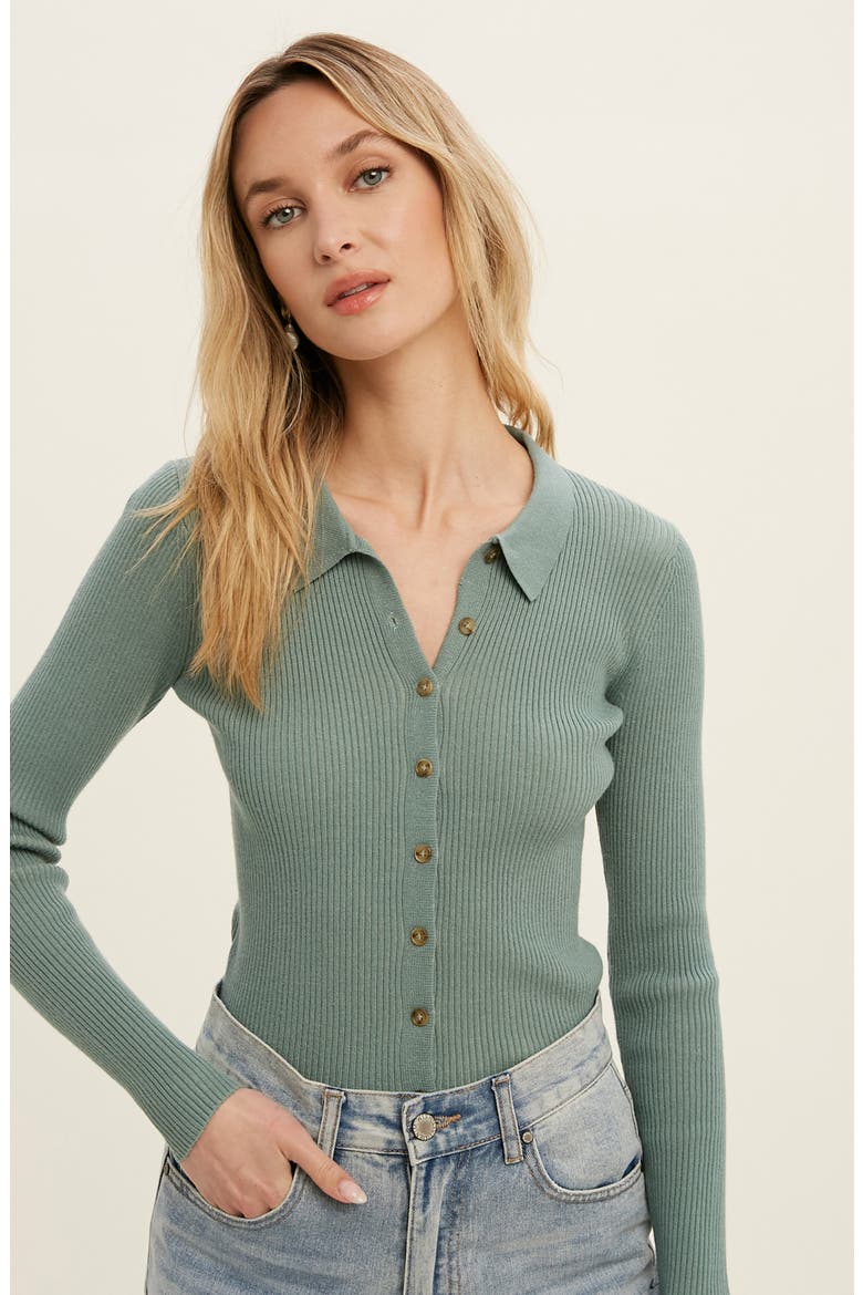 Rib Knit Button-Up Shirt, Alternate, color, PISTACHIO
