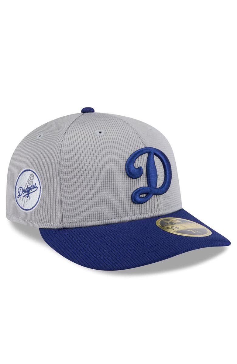 New Era Men's New Era  Gray/Royal Los Angeles Dodgers 2025 Batting Practice Low Profile 59FIFTY Fitted Hat, Main, color, 