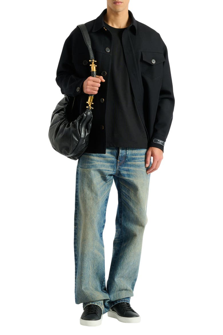 Embroidered Balmain Insect T-shirt, Alternate, color, black