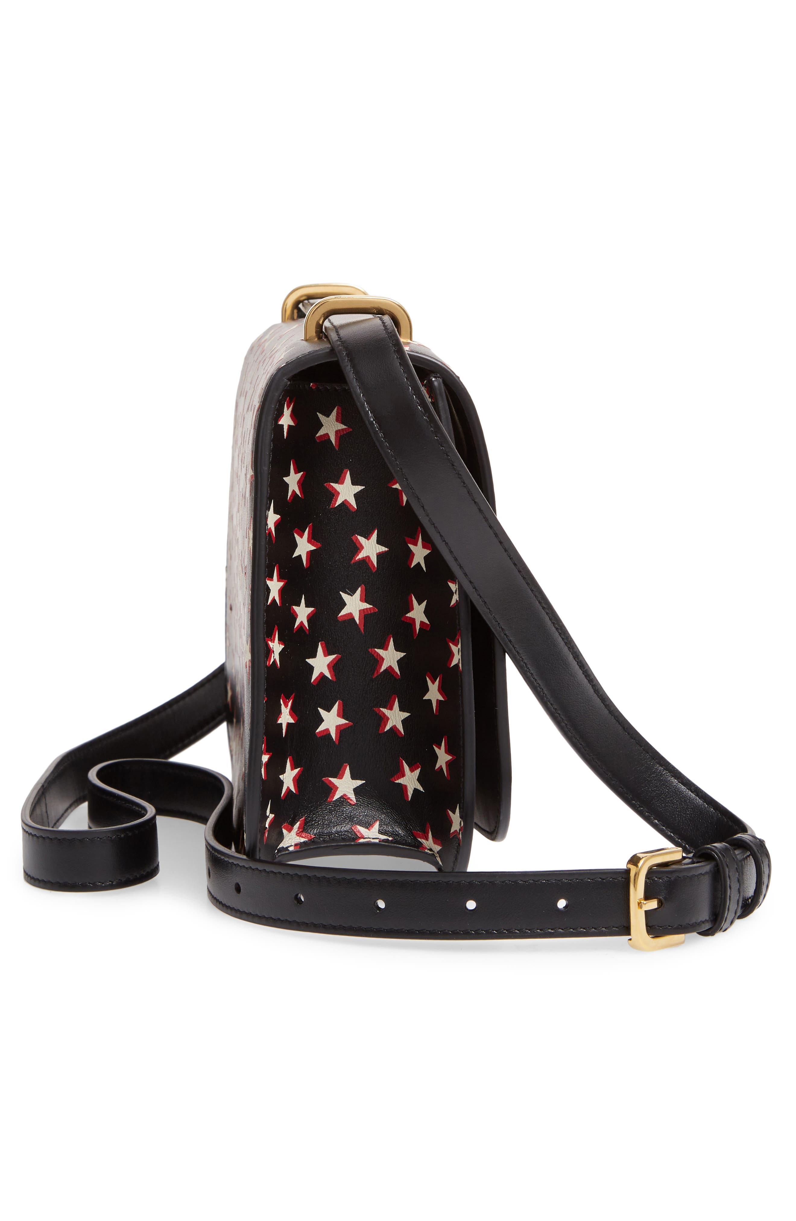 Saint Laurent Small Spontini Star Print Leather Crossbody Bag, Alternate, color, 