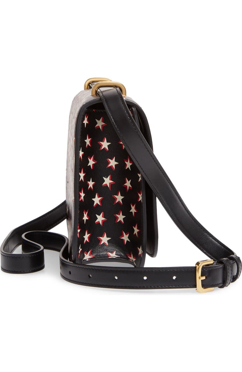 Saint Laurent Small Spontini Star Print Leather Crossbody Bag, Alternate, color,