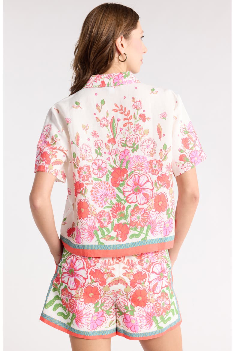 Short Sleeve Floral Camp Shirt, Alternate, color, IVORY-PINK FLORAL